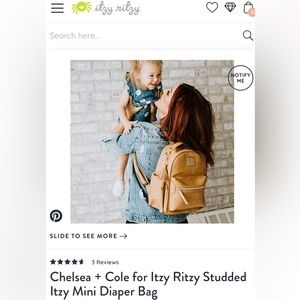 Chelsea + Cole for Itzy Ritzy Studded Itzy Mini Diaper Bag